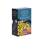 Card deck packaging with leopard illustration on a white background