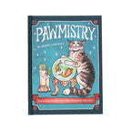 Book titled 'Pawmistry' with a cat illustration on a blue background