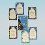Set of cards from 'The Rest Deck' on a light blue background