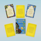 Set of cards with inspirational messages on a light blue background