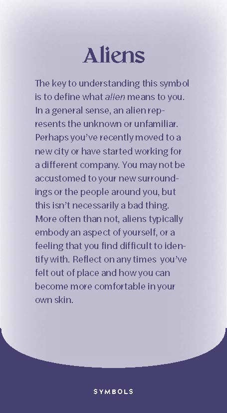 Text explaining the meaning of the symbol 'alien' on a light purple background