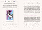Page from a book or guide featuring an illustration of a cat and text about the Cat card.