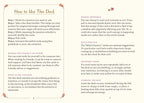 Instructions for using a tarot card deck with text on how to read cards and perform rituals.
