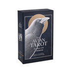Box of 'The Avian Tarot' with a penguin illustration on a white background