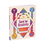 Book titled 'Tarot for Creativity' with colorful geometric design on a white background
