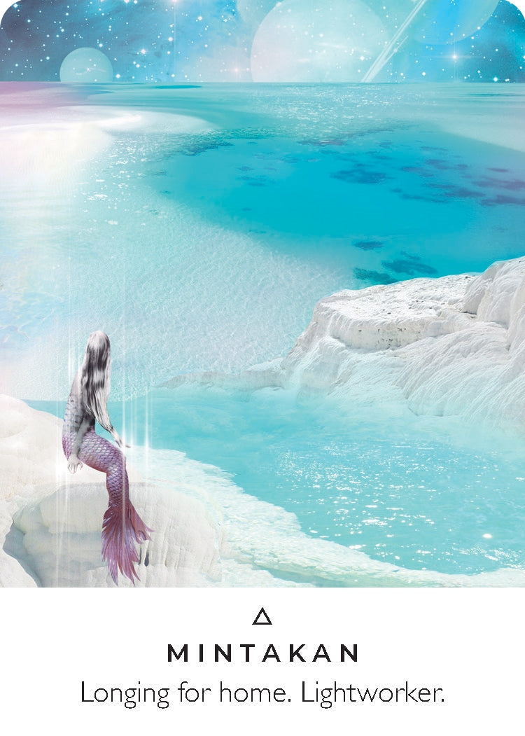 Mermaid on a snowy landscape with icy water, featuring the brand 'Mintakan'.