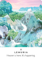 Stylized landscape with ice formations and greenery, featuring the brand 'Lemuria'.