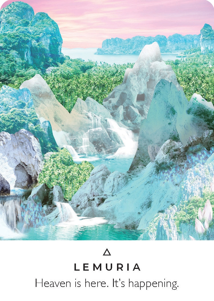 Stylized landscape with ice formations and greenery, featuring the brand 'Lemuria'.