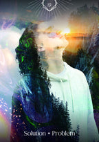 Double exposure of a person and nature with 'Solution Problem' text