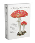 Card deck packaging with mushroom illustration on a white background