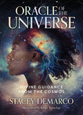Book cover of 'Oracle of the Universe' with a woman's profile and cosmic design.