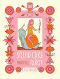 Cover of 'Squid Cake Marseille Tarot' with a stylized illustration of a person on a snail and decorative border.