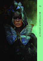 Artistic depiction of a person with butterfly wings and a bow, titled 'Butterfly Effect'.