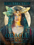 Cover of 'Resurrection Oracle' with a woman in a mystical costume against a moonlit sky.