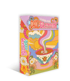 Colorful packaging for 'Daily Gratitude' cards with a coffee cup and floral design on a white background.