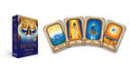 Set of Egyptian-themed oracle cards with a box on a white background