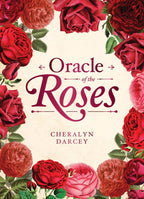 Book cover of 'Oracle of the Roses' with red and pink roses.