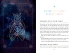 Book page with tarot card illustration and text on bonding with a Tarot deck.