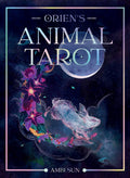 Cover of 'Orien's Animal Tarot' with a rabbit illustration and floral elements on a dark background.