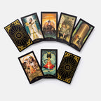 Set of tarot cards with detailed artwork on a white background