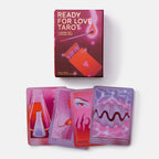 Ready for Love Tarot deck shown with its illustrated box and several fanned cards below on a clean white background.
