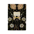 Floral notebook with a dark background