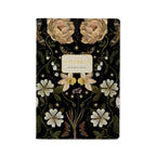 Floral notebook with a dark background