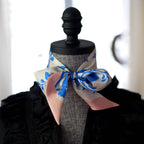 Skinny Silk Scarf / Tarot Tie - Moonlit Blooms