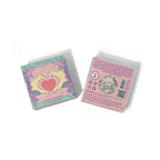 Two cards with a colorful design and text on a white background