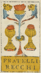 Decorative card with floral design and 'Fratelli Recchi' branding