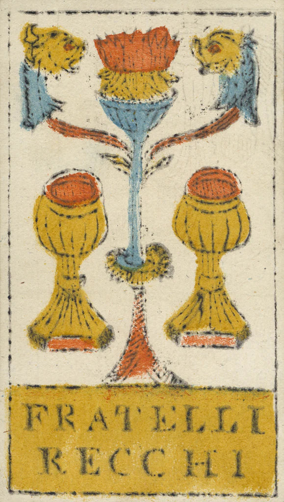 Decorative card with floral design and 'Fratelli Recchi' branding