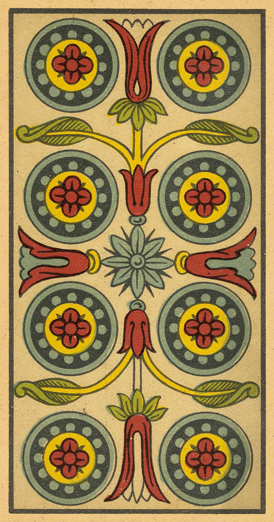 Decorative card with floral and geometric patterns on a beige background