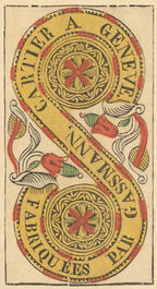 Decorative card with text and floral elements, likely from a historical or vintage design.