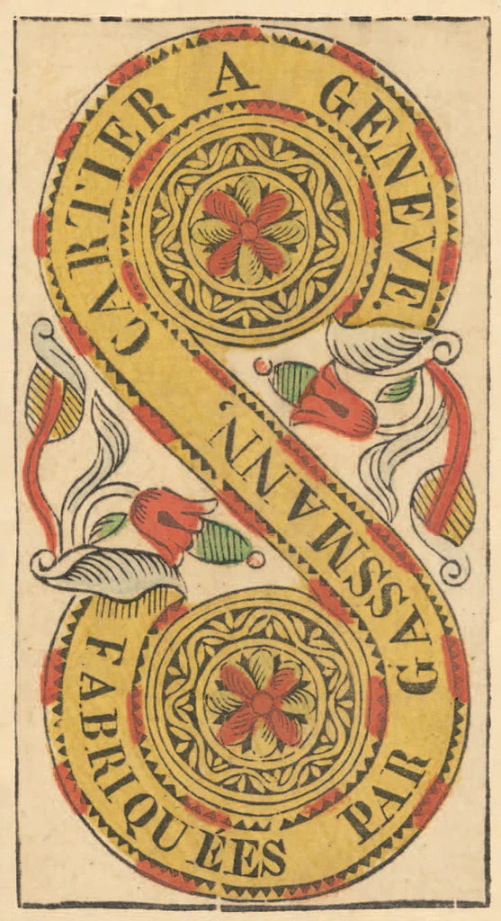 Decorative card with text and floral elements, likely from a historical or vintage design.