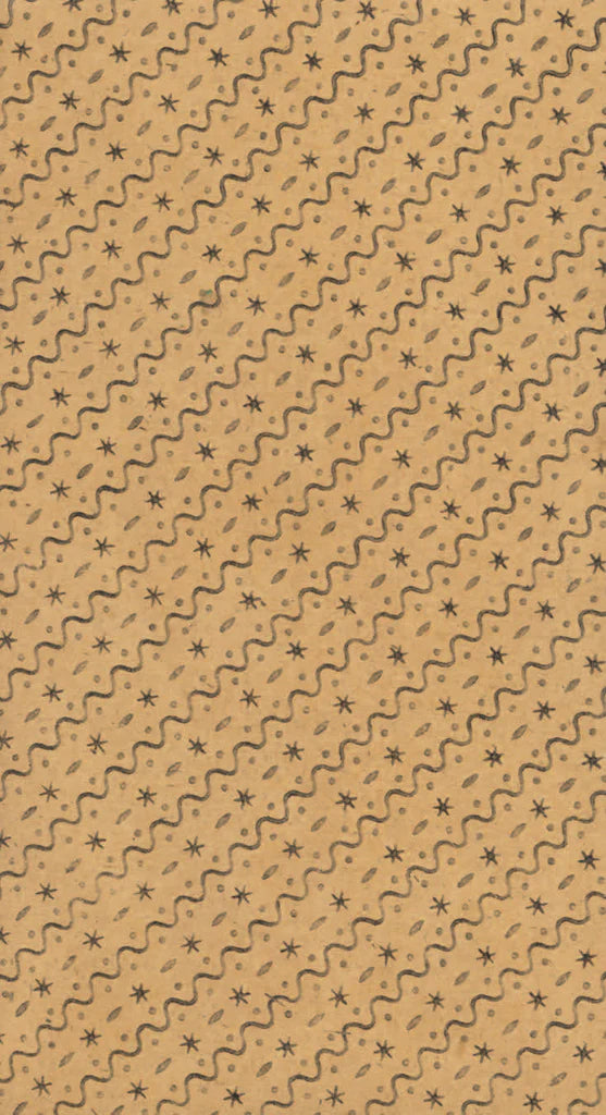 Patterns with wavy lines and small stars on a beige background - back of tarot card