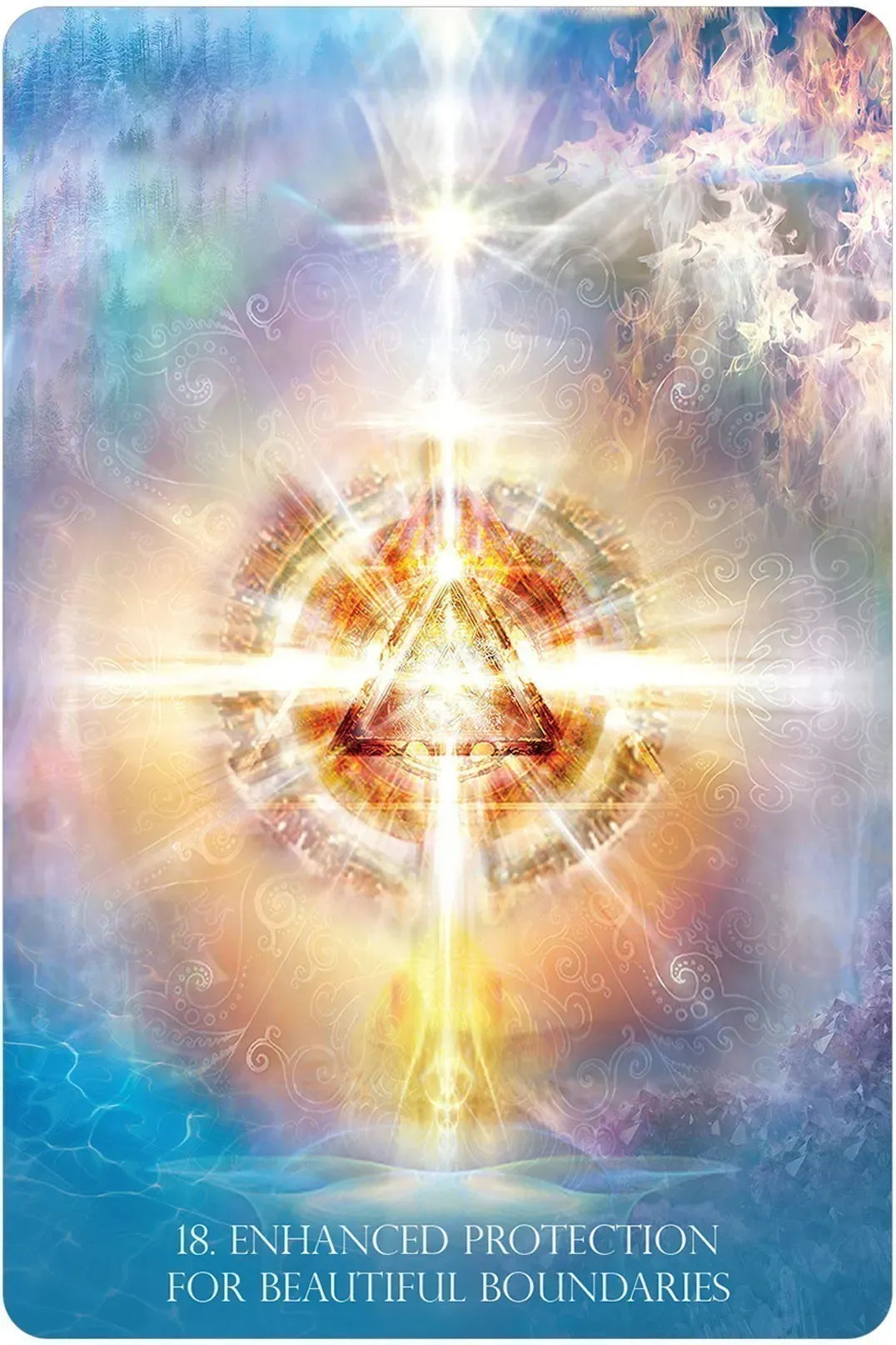 Card with a central symbol and 'Enhanced Protection for Beautiful Boundaries' text on a colorful background