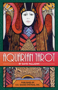 Cover of 'Aquarian Tarot' by David Palladini with stylized illustration and U.S. Games Systems, Inc. branding.