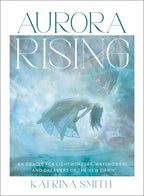 Book cover of 'Aurora Rising' by Katrina Smith with a silhouette of a person and celestial design.