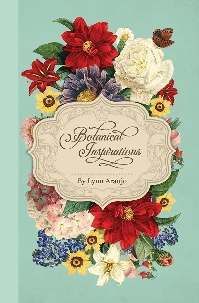 Book cover with floral design and 'Botanical Inspirations' text on a light blue background