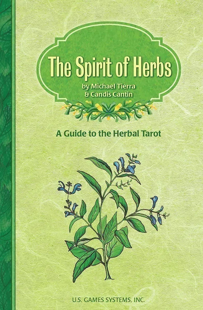 Book cover of 'The Spirit of Herbs' with herbal design and green border.