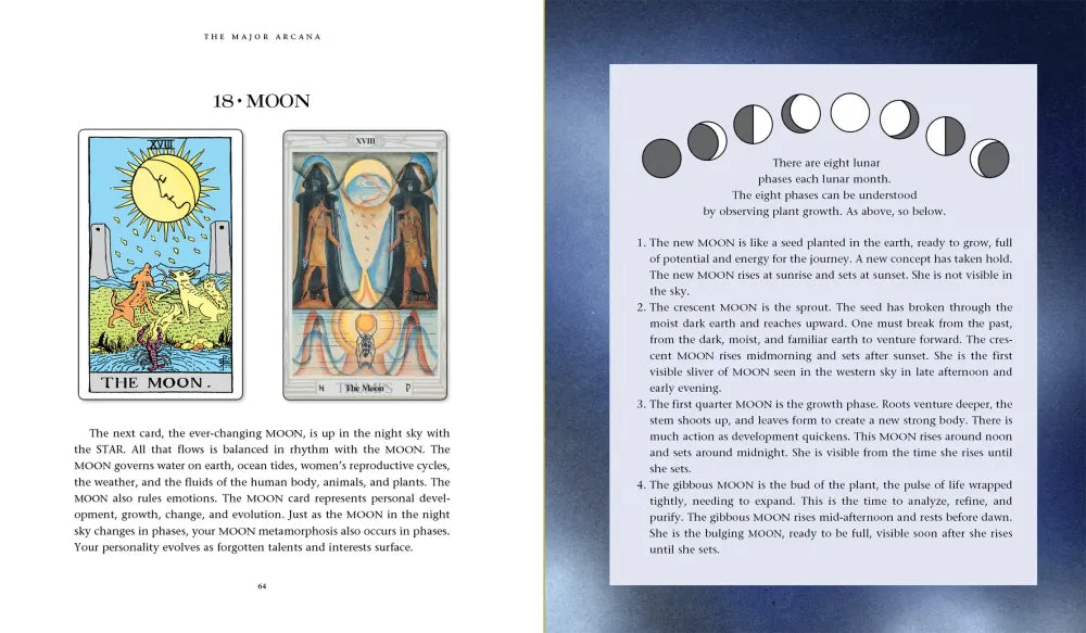 Page from a book or magazine about the moon, featuring illustrations and text.