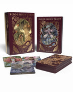 Blood Moon Tarot cards with packaging on a white background