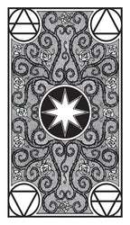 Decorative card with star symbol and floral elements