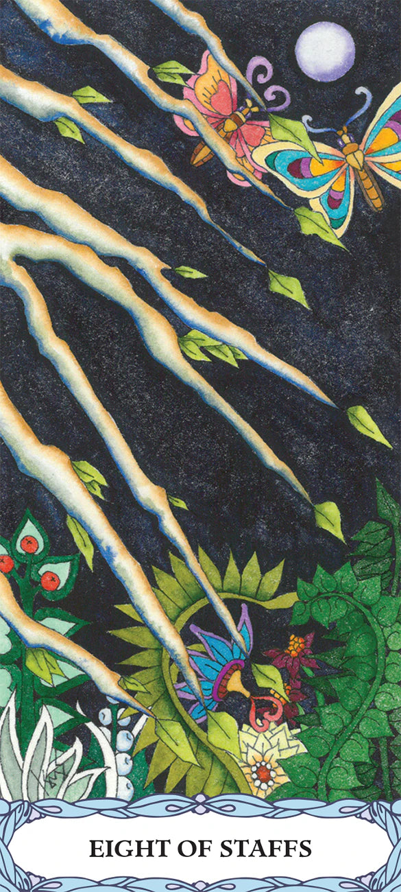 Tarot of A Moon Garden Borderless Deck & Book Set