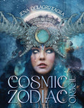 Book cover of 'Cosmic Zodiac Oracle' with a mystical design and text.