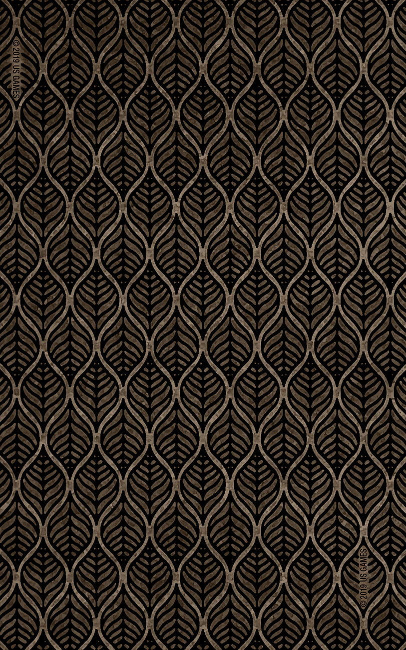Patterned wallpaper with geometric design on a dark background