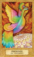 Colorful phoenix illustration on a textured background with 'Phoenix' and 'Judgment' text.