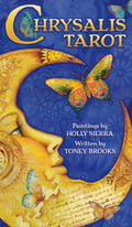 Cover of 'Chrysalis Tarot' with artistic design and butterfly illustration.