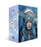 Boxed set of 'Cosmic Zodiac Oracle' with celestial design and woman's face on cover