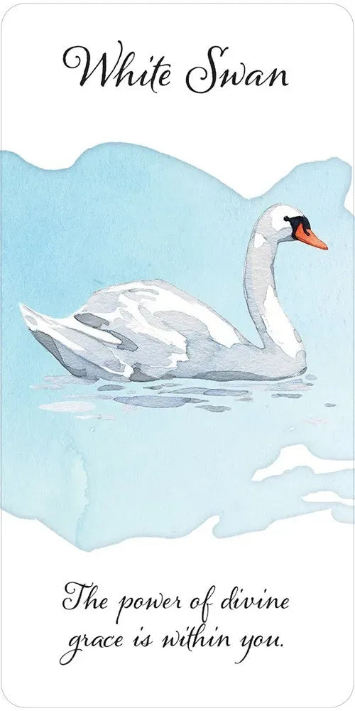 White swan illustration with a blue water background and motivational text.